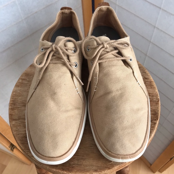 Sz 10.5 Timberland Desert Boots tan canvas comfort main image 4